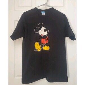 Vintage Mickey Mouse Disney Character Fashions Tag T Shirt Large Black USA